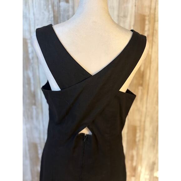 Carol Horn Workshop Linen Cotton Cross Back Dress - Size 10 - Picture 4 of 5